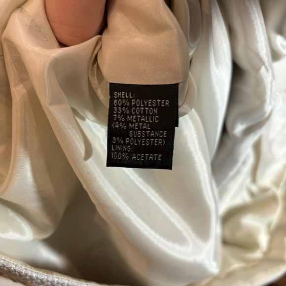 CARMEN MARC VALVOS SZ 6 Ribbon Floral Metallic Sparkly Lined  Knee Length Dress - Picture 6 of 11